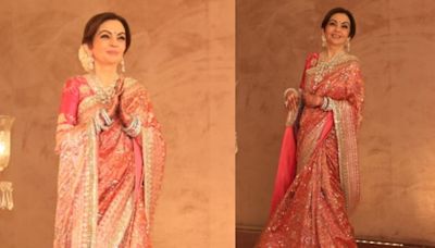 Anant-Radhika Reception: Nita Ambani Shines in Pink Saree and Diamonds As She Seeks Forgiveness For Mistakes