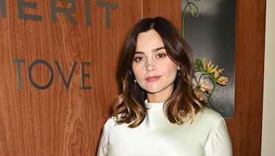 Jenna Coleman shows off her blossom baby bump in a stunning dress