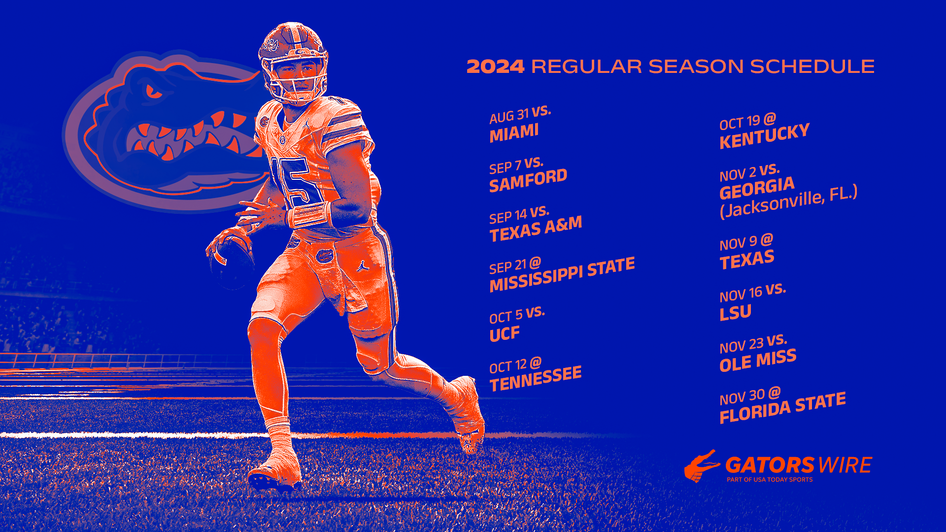 Downloadable 2024 Florida Gators football schedule