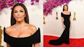 Eva Longoria Dons Sharp Shoulders in Tamara Ralph Dress for Oscars 2024 Red Carpet