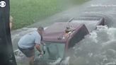 Texas Couple Rescue Man Trapped In A Flooded Truck