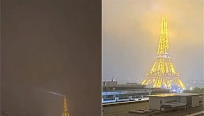 VIDEO | ¡De película! Rayo impacta justo en la cima de la Torre Eiffel en París