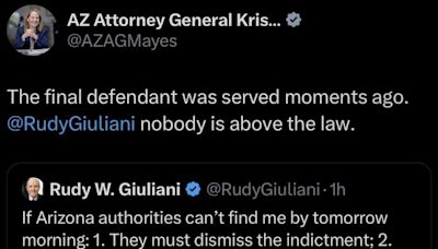 Rudy Giuliani, you've been served. Oh, and Happy Birthday
