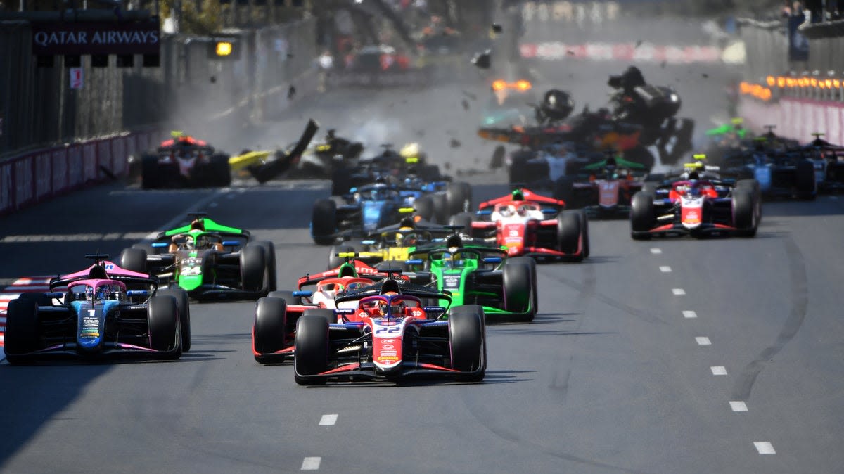 F2 race suspended after horror crash in Baku as car flipped upside-down