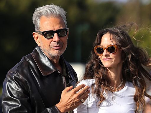 Jeff Goldblum and Emilie Livingston attend Loewe show in Paris