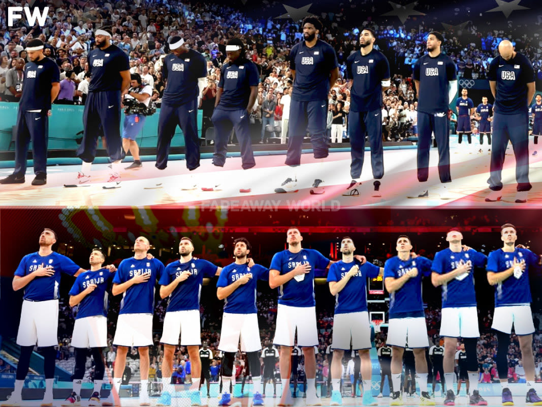 Pictures Show The Difference In How Serbia And Team USA Respect Their National Anthem