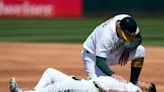 Oakland A’s Darell Hernaiz exits game against Rangers early with ankle injury