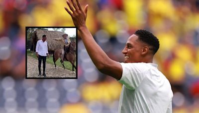 [Video] El divertido encuentro de Yerry Mina con Álvaro Uribe en su finca