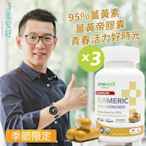 【時光安好】薑黃帝膠囊  3瓶/180粒(95%薑黃素)