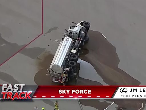 MDFR and Hazmat crews responds to a fuel truck overturned at MIA - WSVN 7News | Miami News, Weather, Sports | Fort Lauderdale