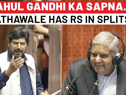 Ramdas Athawale’s Poetic Dig At Rahul Gandhi In Rajya Sabha Leaves Congress Fuming | Watch