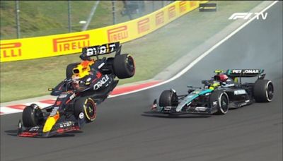 Así voló el auto de Max Verstappen tras una maniobra ante Lewis Hamilton en el GP de Hungría