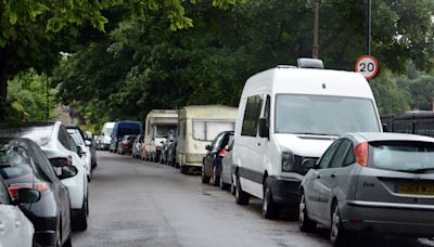 Dozens of caravans block up Britain’s most expensive road in posh neighbourhood