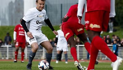 Macron takes part in charity soccer game ahead of Paris Olympics