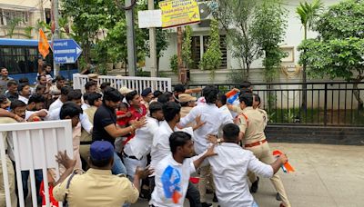 Protests at Kishan Reddy’s house over NEET scam