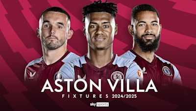 Aston Villa: Premier League 2024/25 fixtures and schedule