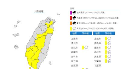 雨區擴大！10縣市大雨特報 大雷雨轟3地