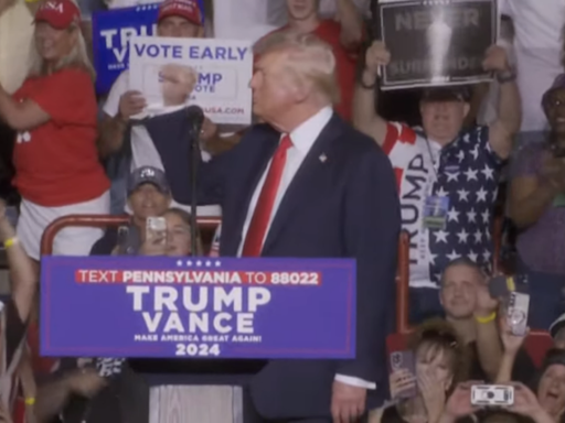 Trump returns for indoor Pennsylvania rally for first time since assassination attempt in state