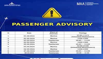 Chennai airport announces changes in flight schedules due to Air Show