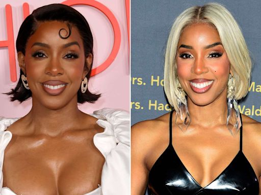 Kelly Rowland Turns Heads in Platinum Blonde Hair and Sexy Black Latex Dress at Beverly Hills Gala