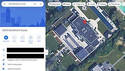 The Drake-Kendrick feud has reached Google Maps: Fans renamed Drake's mansion 'Kendrick's House'