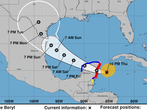 Beryl se fortalece a categoría 3 y México se prepara para la inminente llegada del peligroso huracán