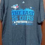 MLB多倫多藍鳥隊2015季後賽紀念款T恤灰色XL號