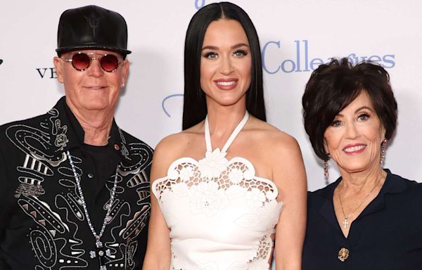 Katy Perry Supported by Her Parents on the Red Carpet as She Dazzles in the Perfect White Dress