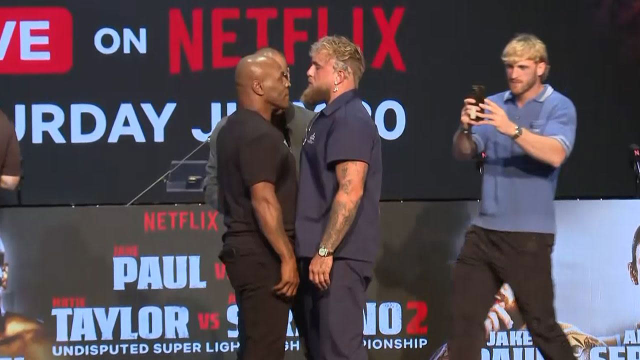 Mike Tyson and Jake Paul face off at first press conference in New York