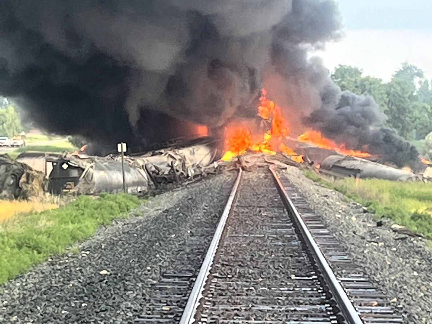Train with hazardous materials derails, catches fire near Carrington - KVRR Local News