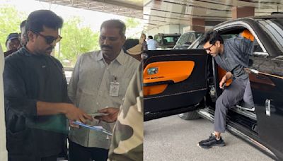 Ram Charan makes stylish entry at Hyderabad airport with family in his brand new Rolls Royce Spectre worth Rs 7.5 crore