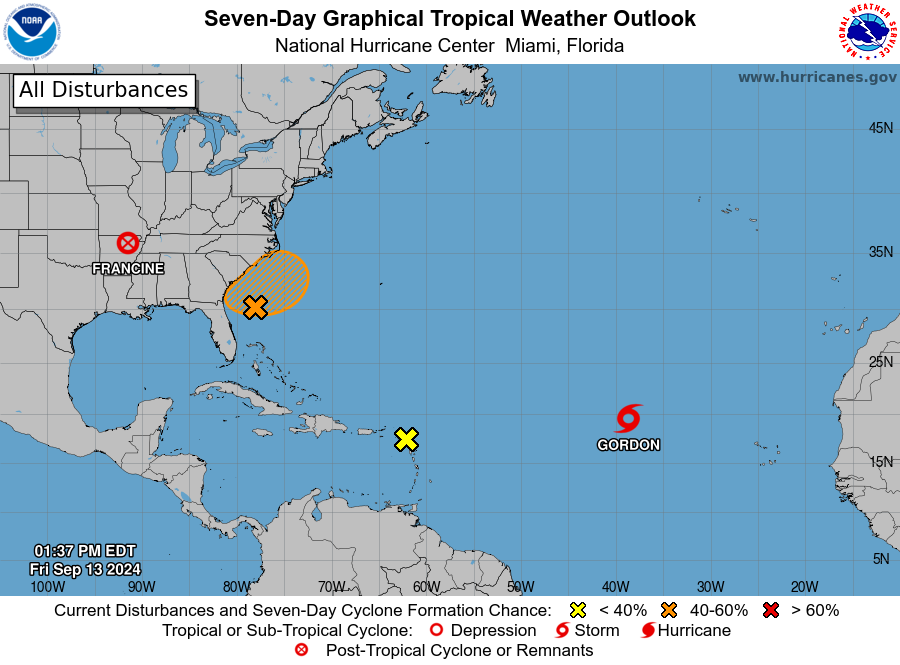 Tropical Storm Gordon forms in Atlantic, hurricane forecasters eye track