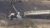I-70 open both directions after fiery crash involving tanker truck and SUV killed 1 person