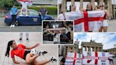 England fans already in party spirit as 50k flock to Germany for Euros final