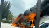 Semi fire dumps 100 gallons of fuel on West Palm Beach road