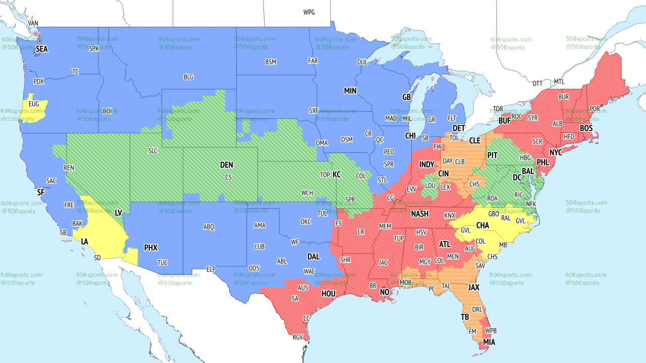 TV broadcast maps for Week 2 of NFL action