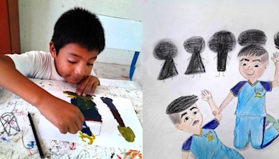 Niños piuranos en concurso “Pintando mi escuela libre de violencias”