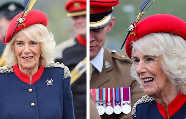 Camilla sparks fan frenzy with striking military outfit as she makes major first