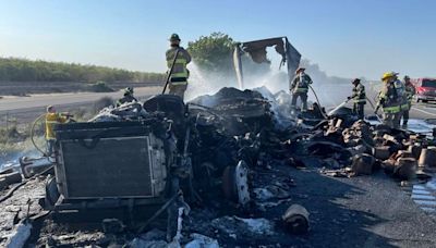 Big rig fire shuts down Interstate 5 in Yolo County