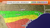 Rain bands from Tropical Storm Alberto for Central Texas on Wednesday, minor flooding possible