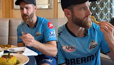 Gujarat Titans' Kane Williamson tastes traditional Gujarati delicacies Thepla and Gathiya, watch video