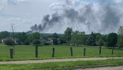 Smoke visible for miles after fire in Dayton