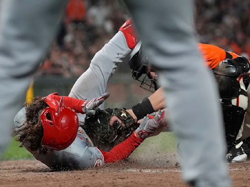 Stuart Fairchild hits inside-the-park homer, Reds beat Giants 4-2 to end 8-game skid