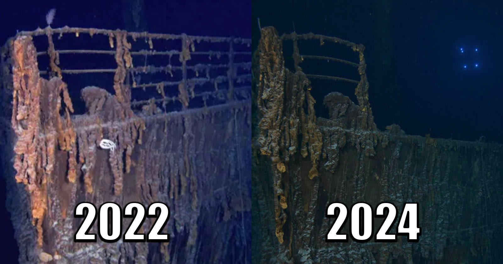 New Photos Show Titanic's Iconic Bow Collapsing