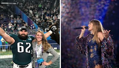 Jason Kelce and Kylie Kelce Experience Taylor Swift's Eras Tour Show for the First Time