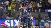IPL 2024: Nicholas Pooran, KL Rahul take Lucknow Super Giants to 214/6 against Mumbai Indians | Cricket News - Times of India