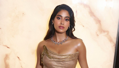 Janhvi Kapoor Channels Her Inner Goddess In Gilded Gold Crystal Gown With Diamond Jewellery