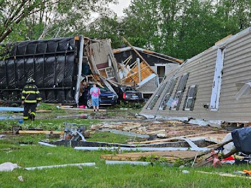 Several tornadoes hit Michigan, where 12 people were hurt in one mobile home park in southern part of the state