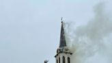 Catholic church in downtown Madison catches fire following storms