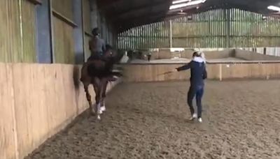 Video shows Charlotte Dujardin whipping horse in training session